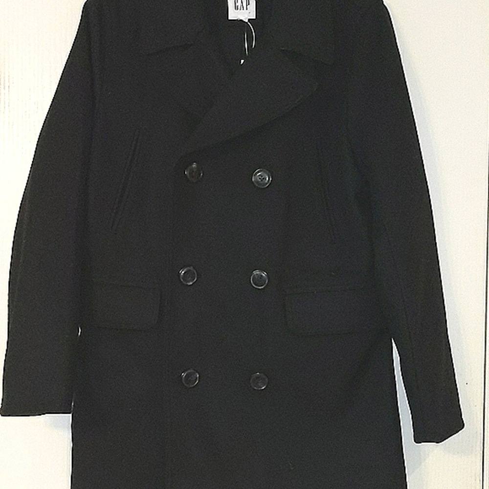 NWT!! GAP BLK PEA COAT SIZE XS/S unisex